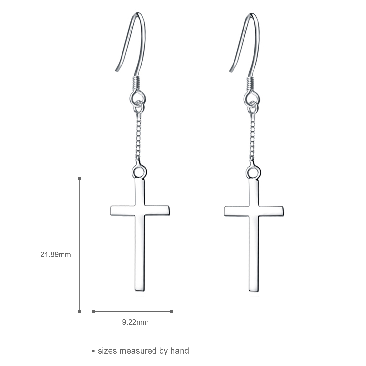 Factory direct sales earrings long earrings Sterling 925 silver cross pendant female earrings jewelr(图4)