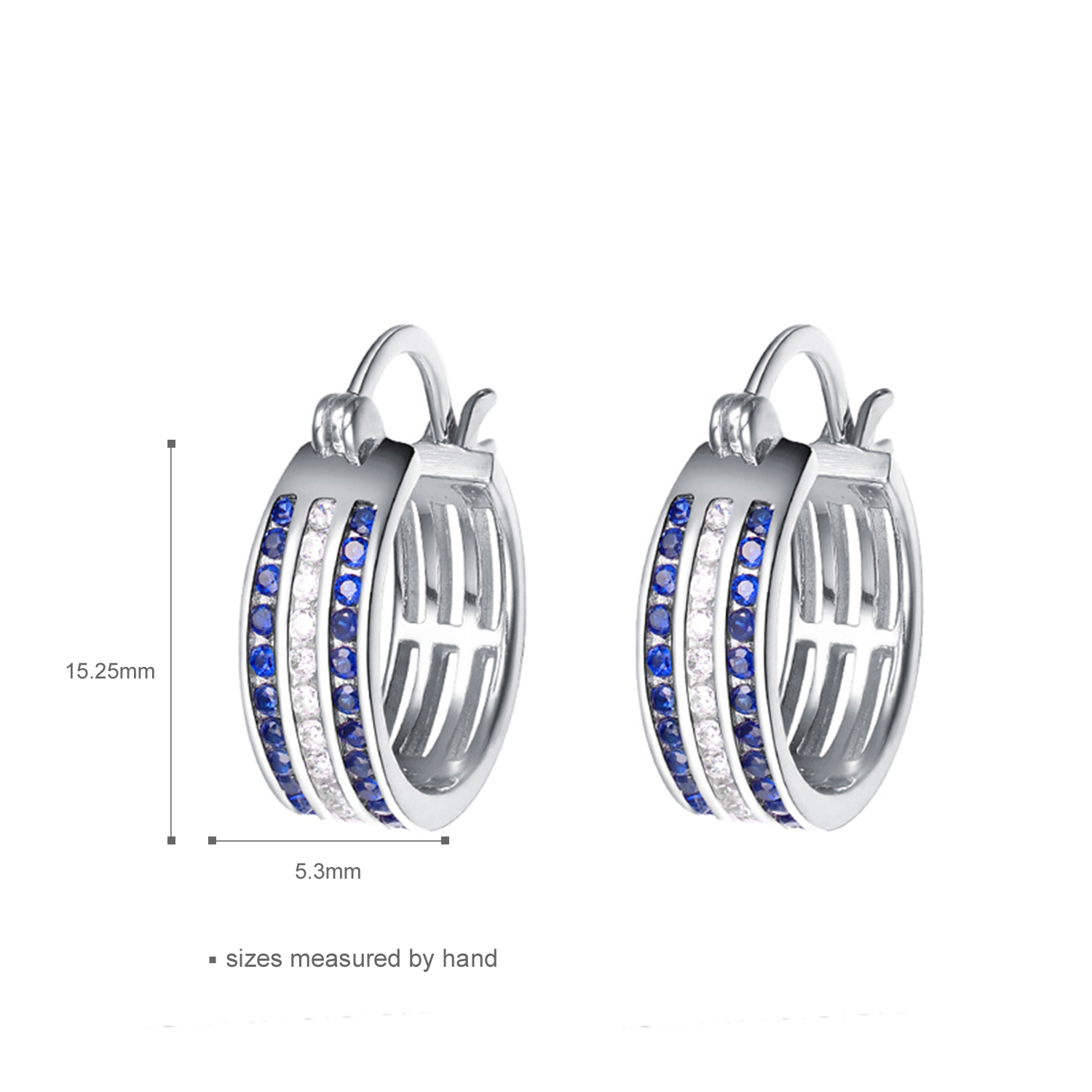 Best Selling Exquisite Luxury Blue White Zirconia Earring Women Earring Hoop Jewelry(图5)