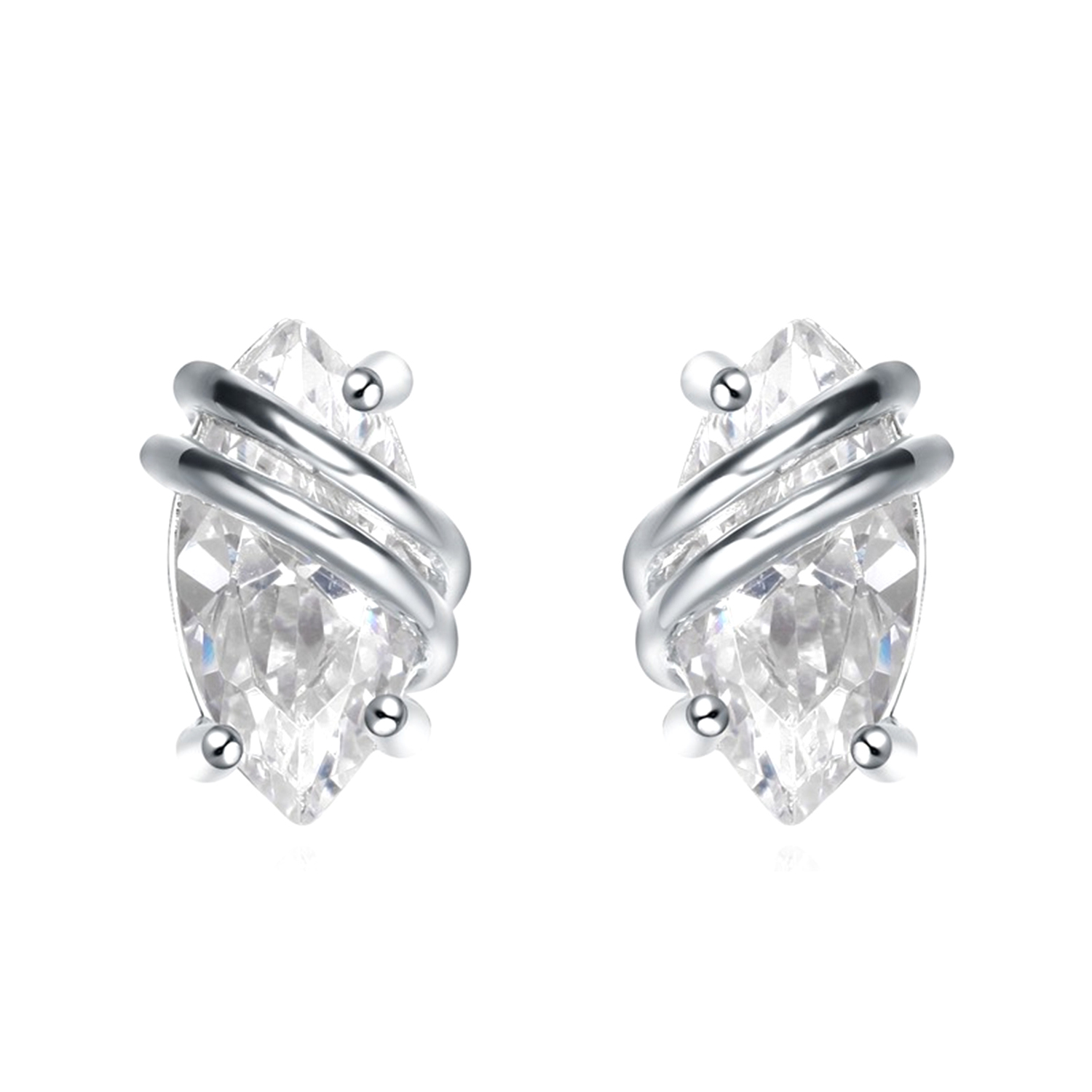 Minimalist earrings Sterling Silver Surrounding Bling CZ Simple Style Little Earring Stud Jewelry(图3)