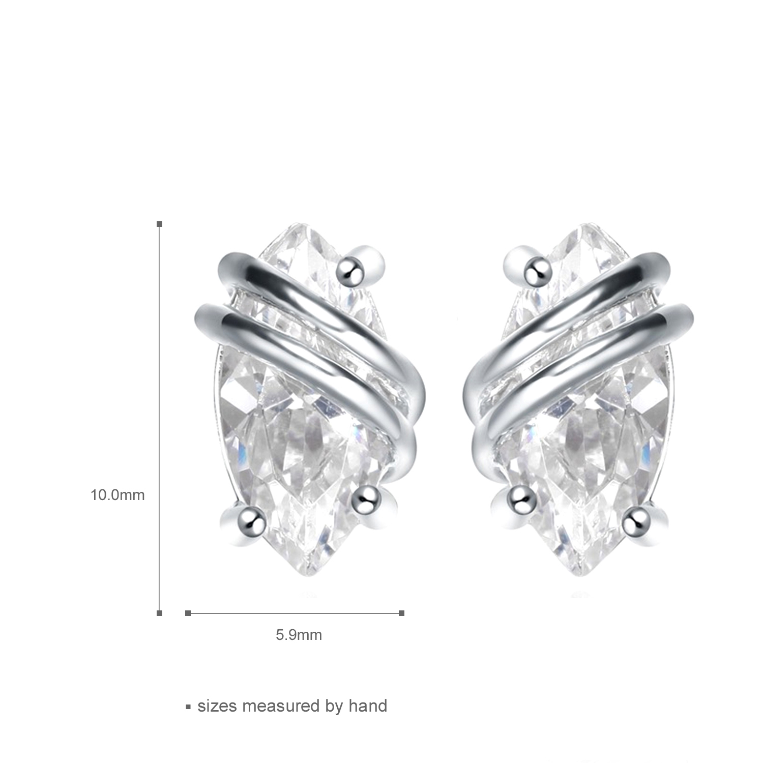 Minimalist earrings Sterling Silver Surrounding Bling CZ Simple Style Little Earring Stud Jewelry(图4)
