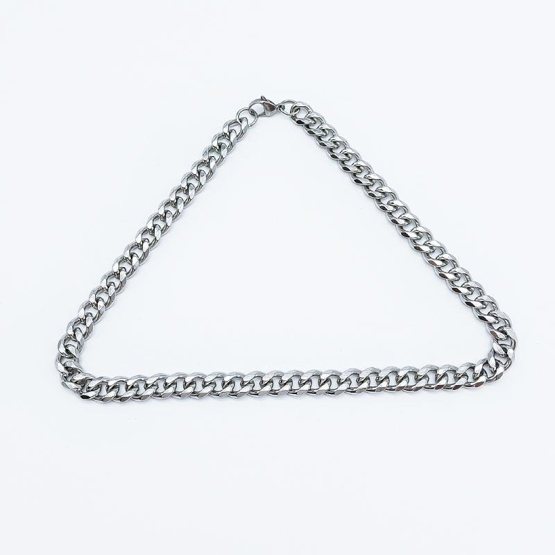 2021 hot selling Party Chunky Lock Silver Plated Engagement Dainty Men Jewelry Necklace(图5)