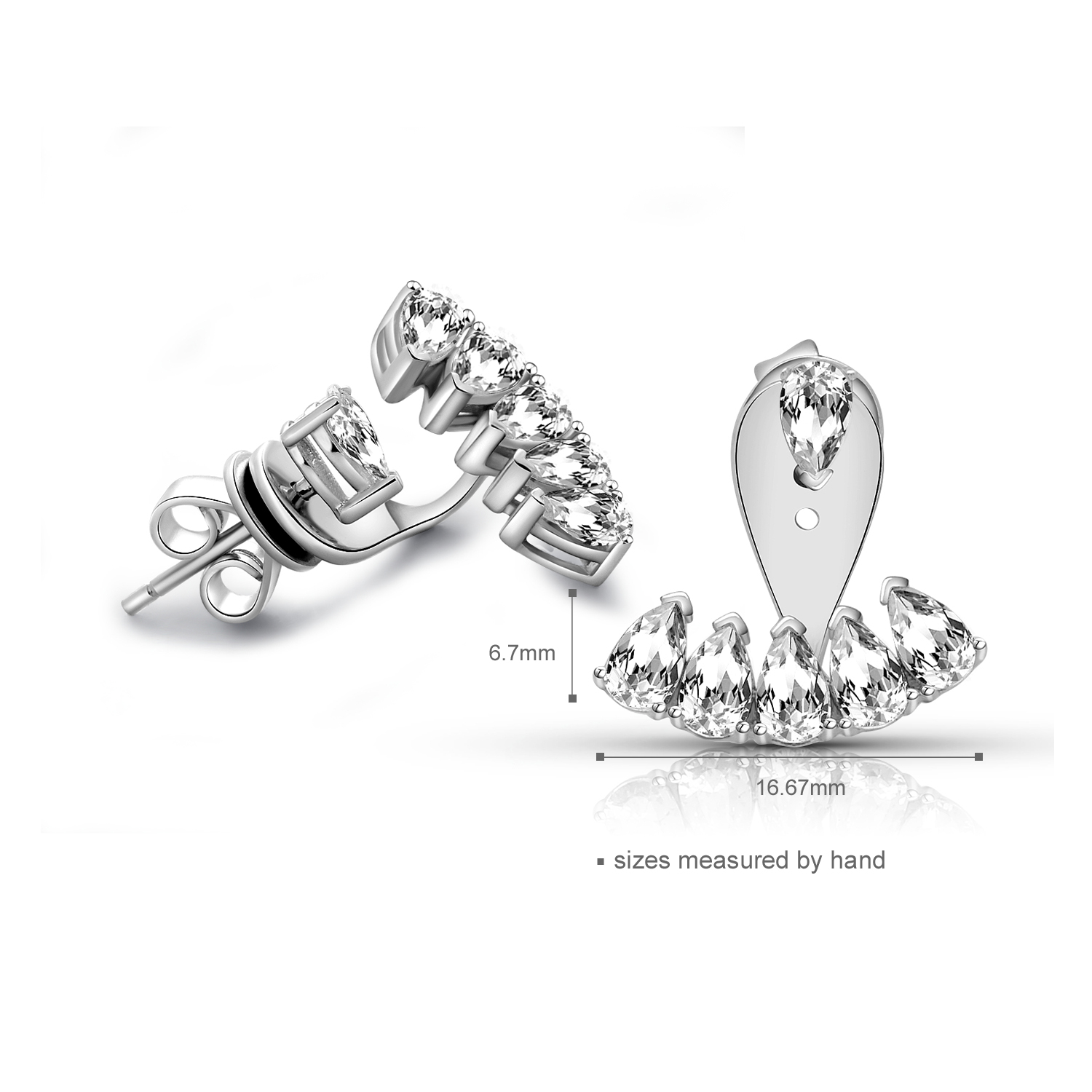 2021 Fashion Wholesale Earrings 925 Sterling Silver CZ Women Long Minimalist Drop Earring Jewelry(图5)