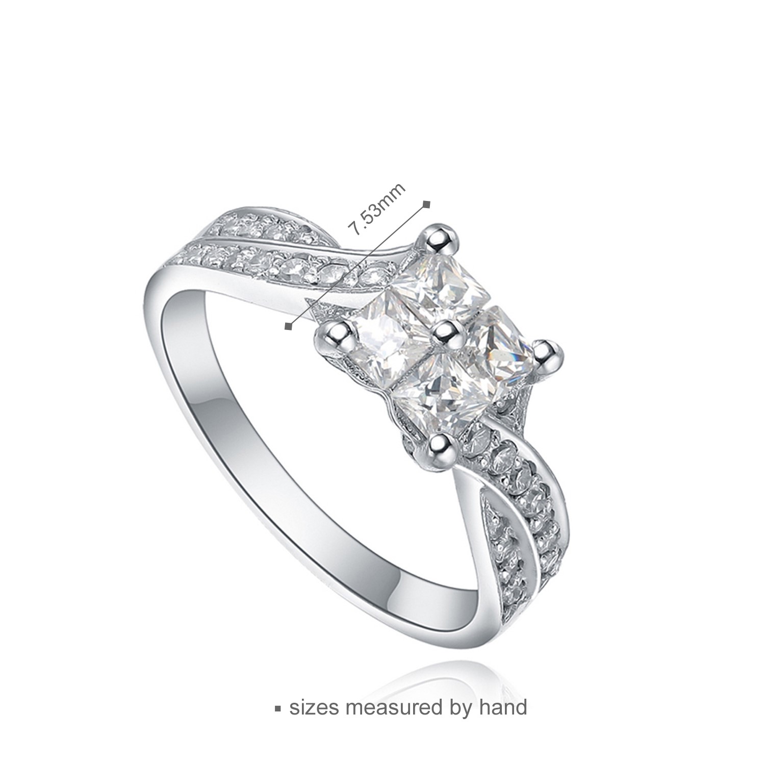 Wedding Rings Engagement Anniversary Promise jewelry 925 Sterling Silver Cubic Zirconia Women ring(图3)