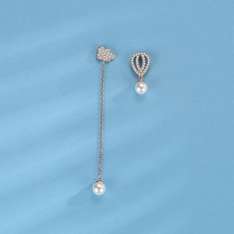 Factory Direct Sales Crystal Rhinestone Pearl Earring Long 925 Sterling Silver Drop Earring Jewelry(图4)