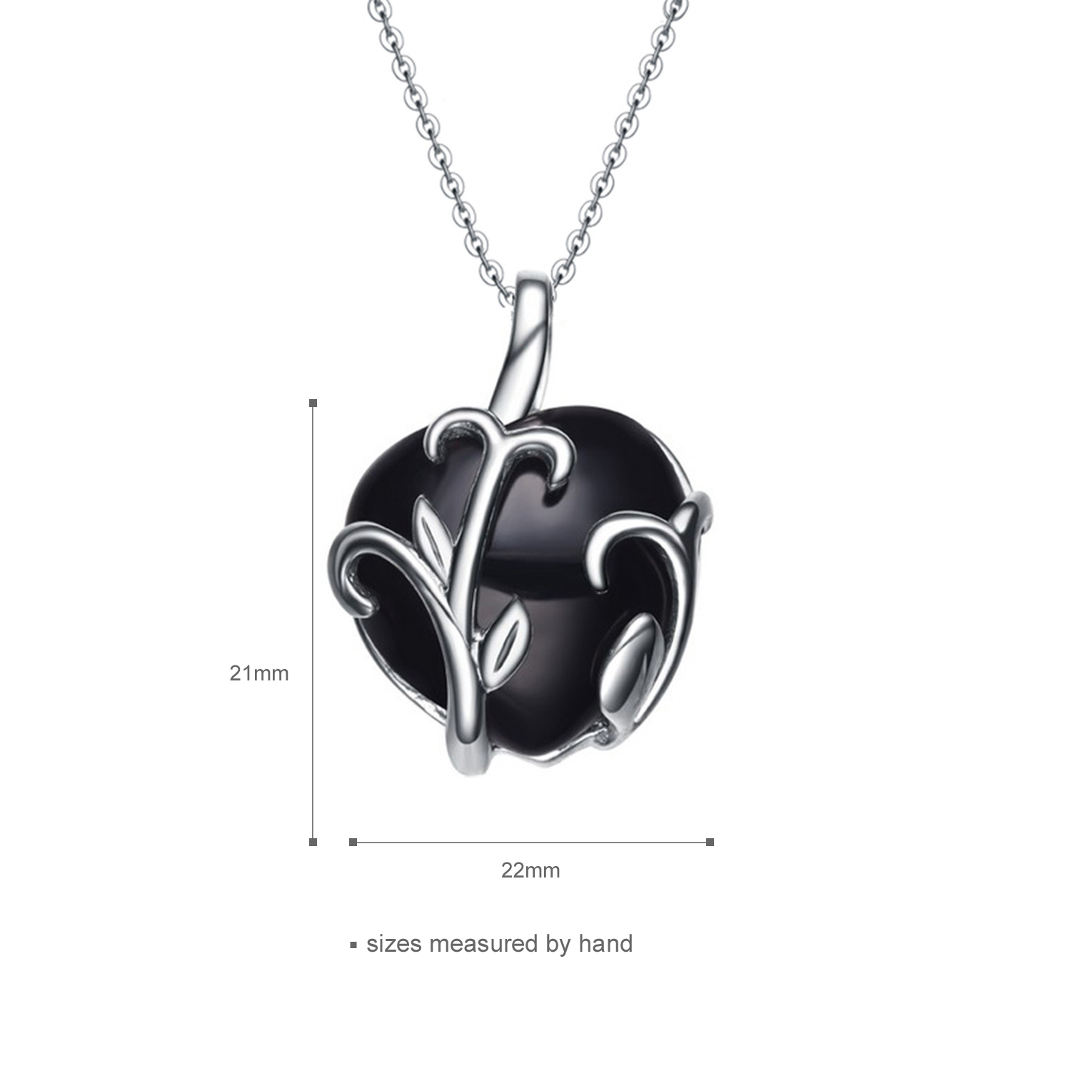 Female Elegant Stone Jewelry 925 sterling silver black pendant women Stone jewelry silver necklace (图2)