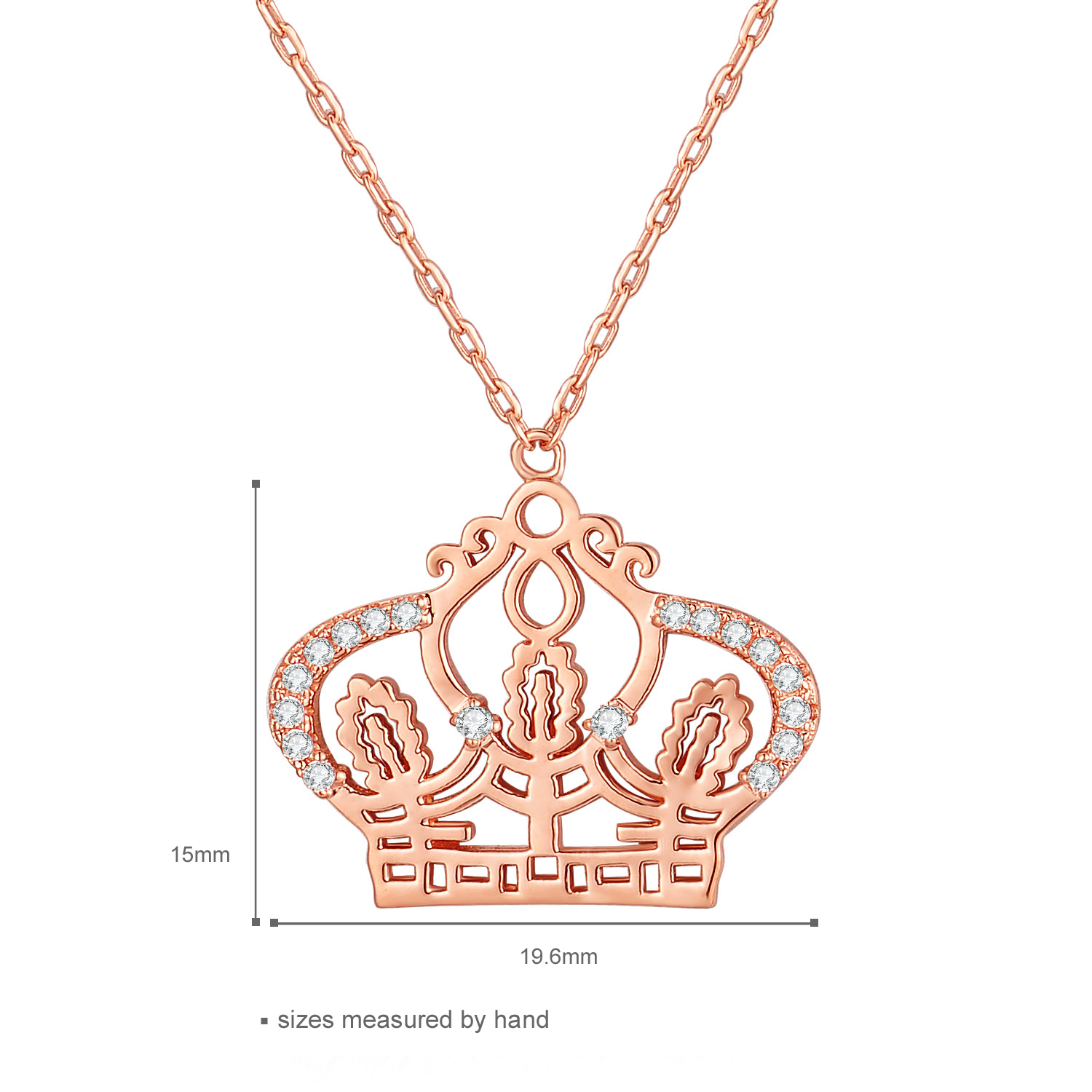 925 Silver Rose Gold Plated Women Wedding Engagement Luxury Cubic Zirconia Crown Jewelry Set(图5)