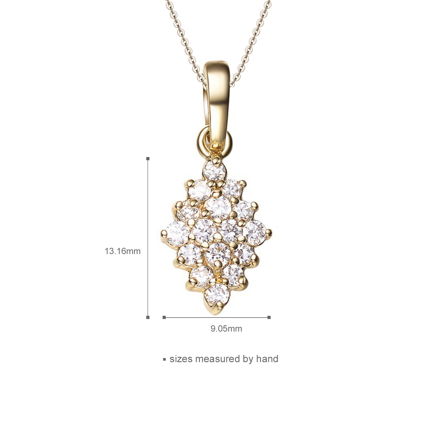 Wholesale Jewelry Women Necklace Pendant Luxury Cubic Zriconia Gold Plated Dainty Marquise Necklace(图5)