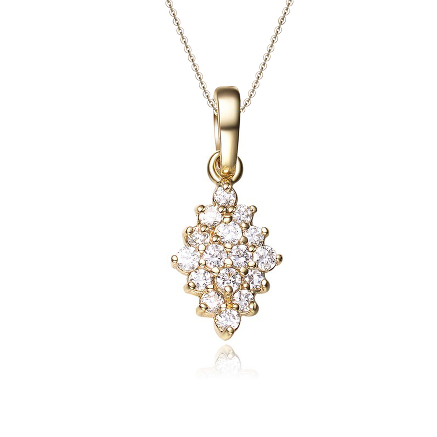 Wholesale Jewelry Women Necklace Pendant Luxury Cubic Zriconia Gold Plated Dainty Marquise Necklace(图4)
