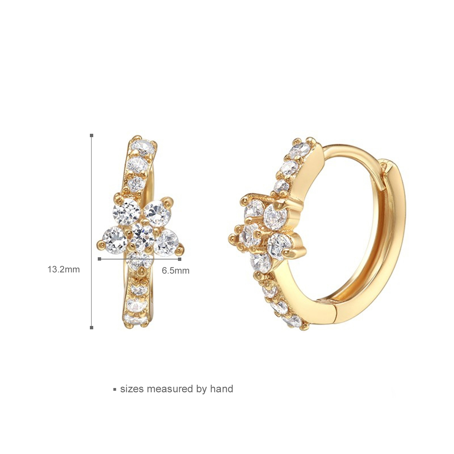 Wholesale Earring Women 925 Sterling Silver 14K 18K Gold Diamond Earrings(图3)
