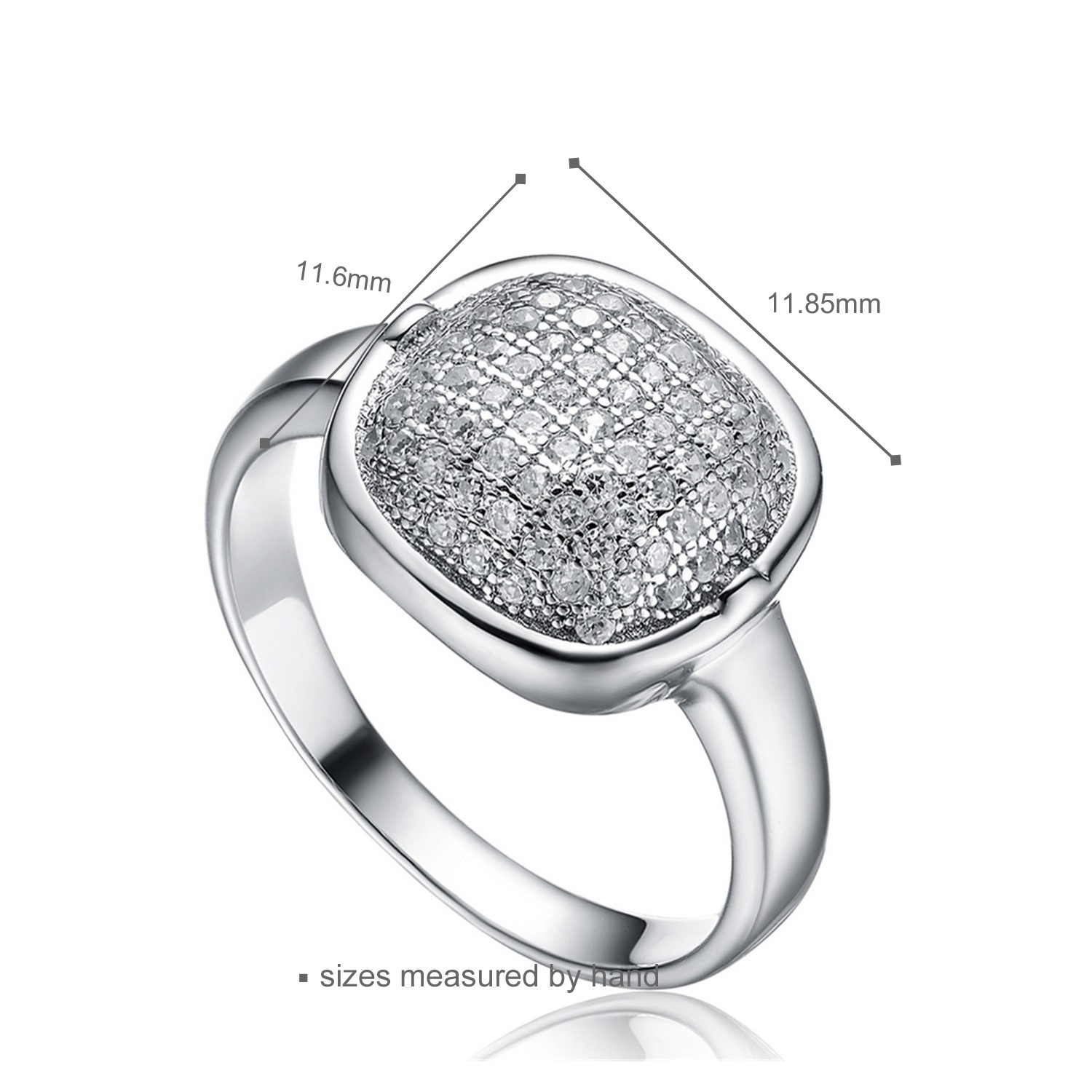 Fashion wholesale Micro Pave Cubic Zirconia jewelry Engagement Ring 925 Sterling Silver Women ring(图4)