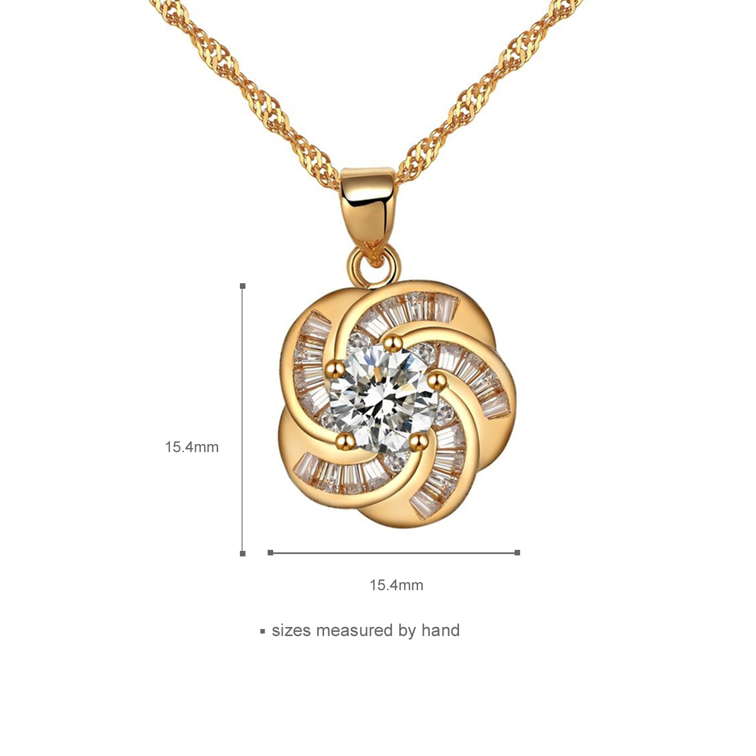Trendy Wholesale Jewelry Woman Flower Zirconia Dainty Luxury 14k 18k Gold Plated Jewelry Set(图4)
