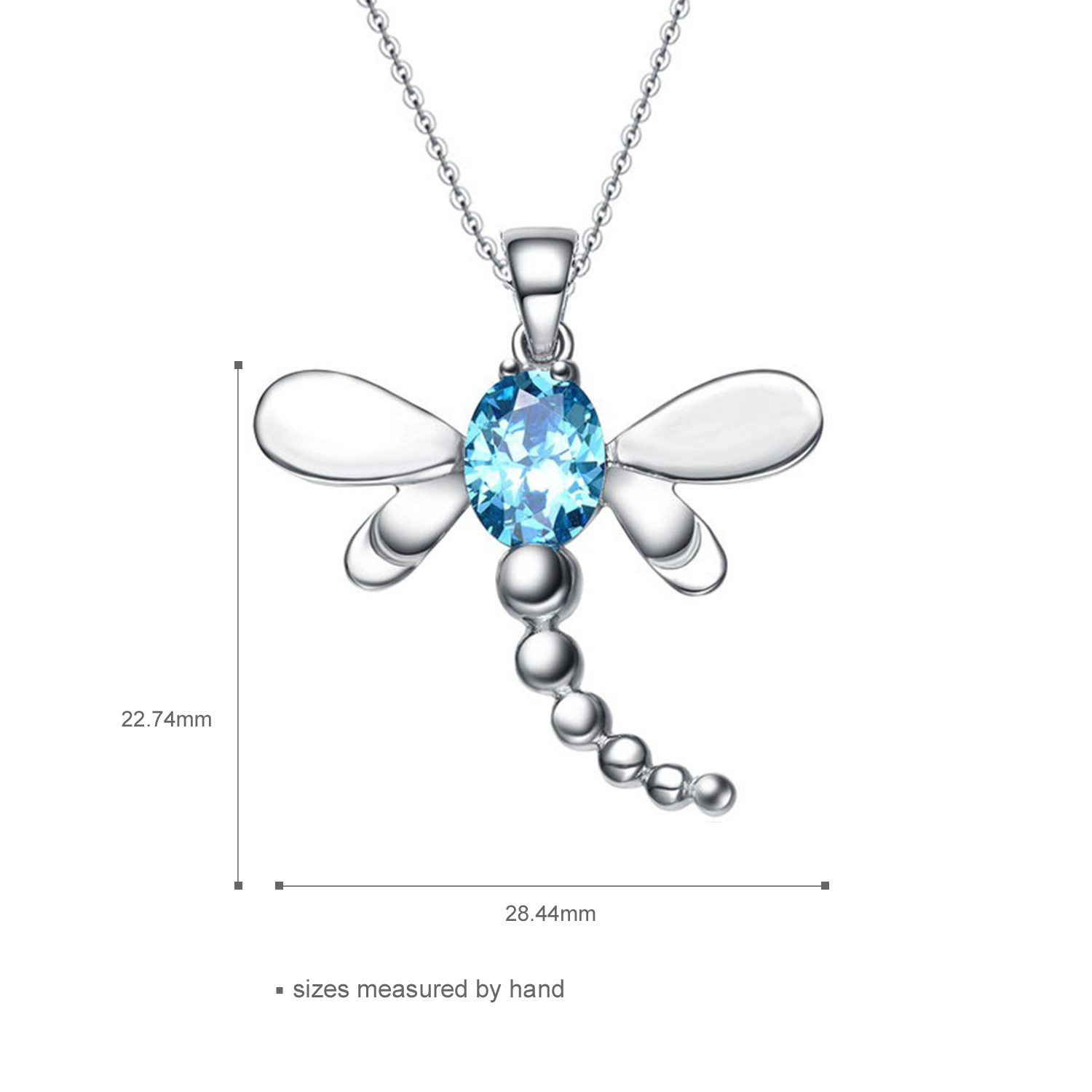 Wholesale Jewelry Necklace Women 925 Sterling Silver Cubic Zircon Dragonfly Cute Pendant Necklace(图4)