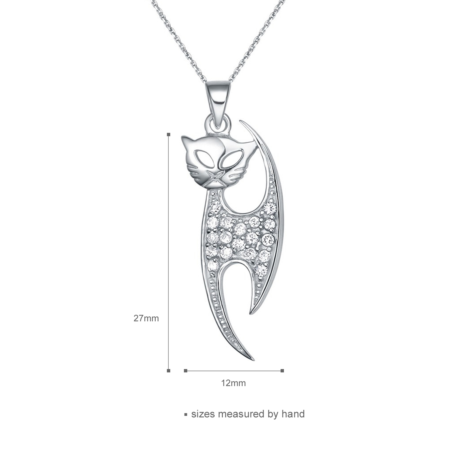 Fashion Classic Silver Cat Shape Chains Necklace For Women Pendant Jewelry Accessories Necklace(图3)