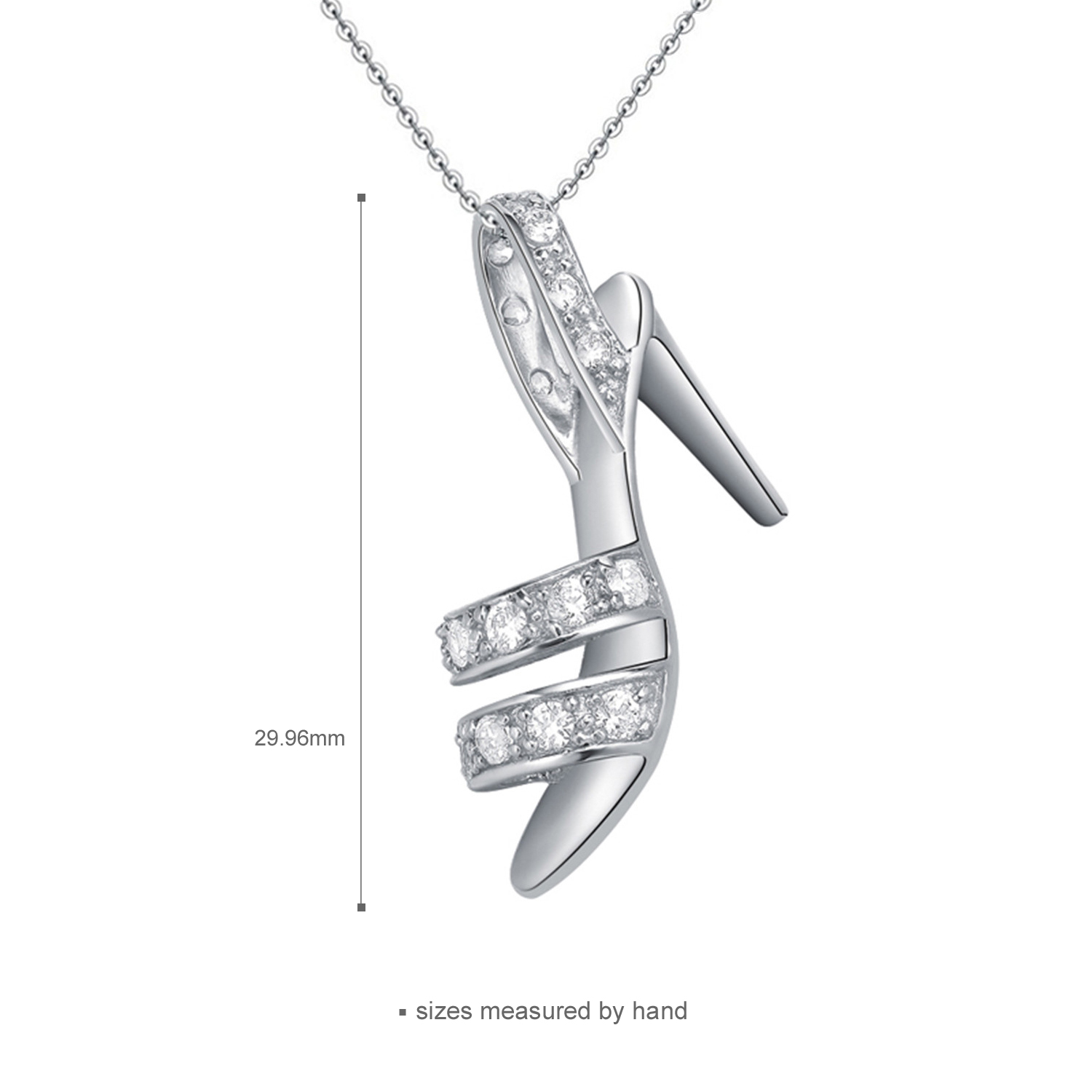 Factory Wholesale Necklace Women 925 Sterling Silver Cubic Zirconia Dainty High Heels Pendant (图5)