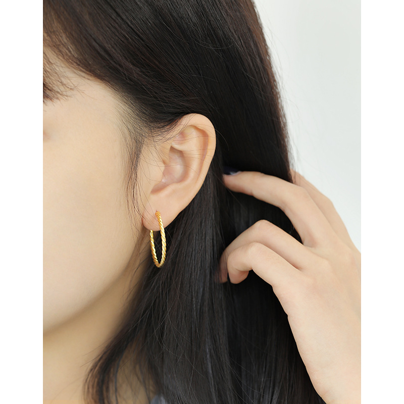 2021 wholesales 925 sterling silver hoop earrings for women girl jewelry gift(图2)
