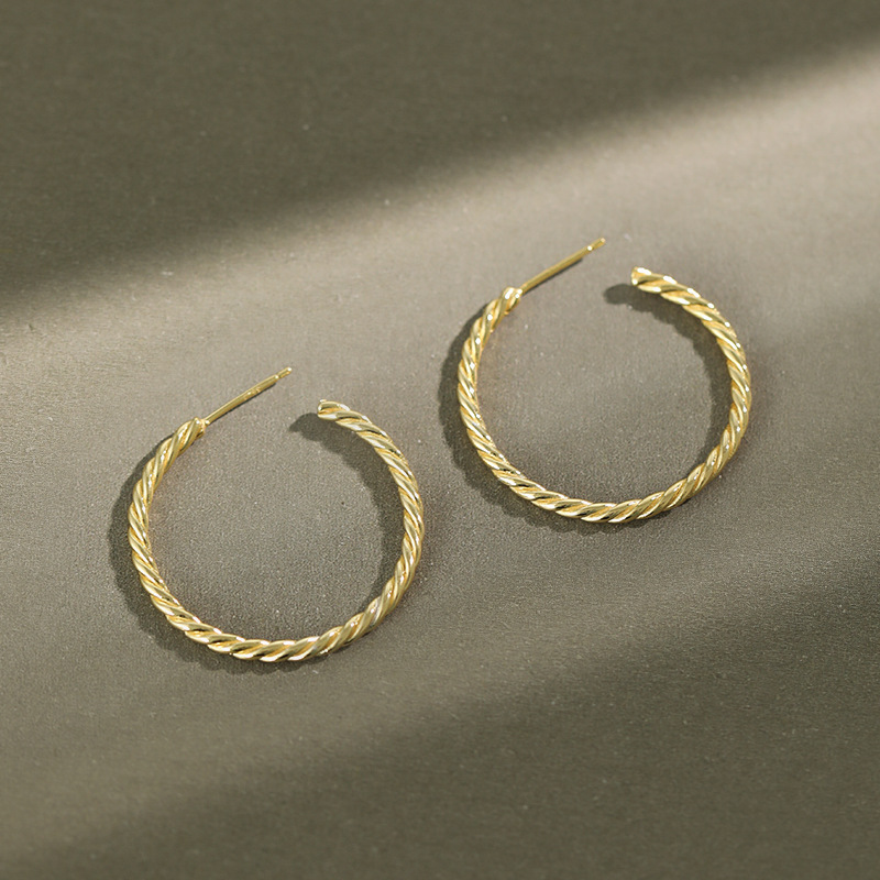 2021 wholesales 925 sterling silver hoop earrings for women girl jewelry gift(图1)