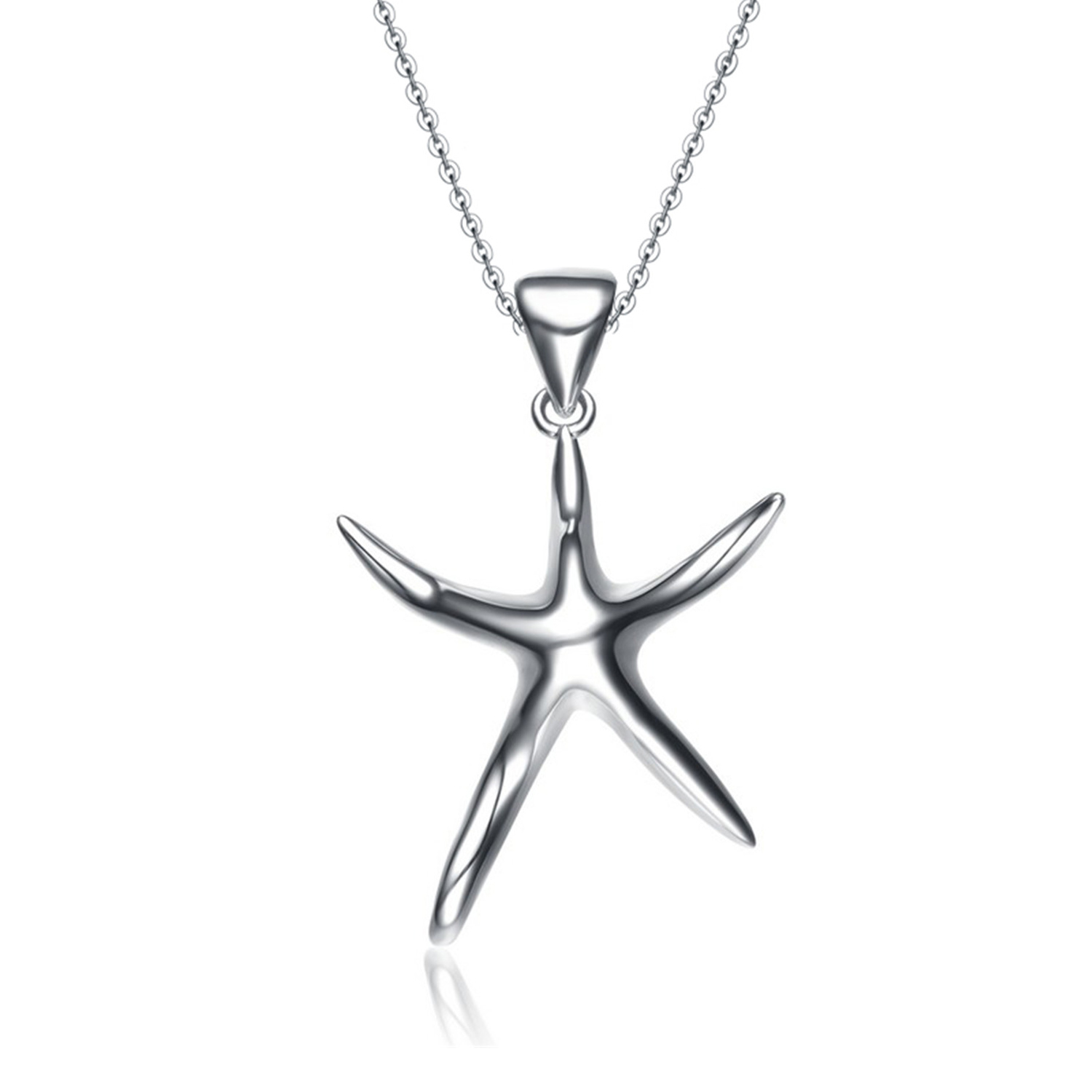 Starfish Animal Custom Wholesale Womens Jewelry Pendant 925 Sterling Silver Simple Necklace(图3)