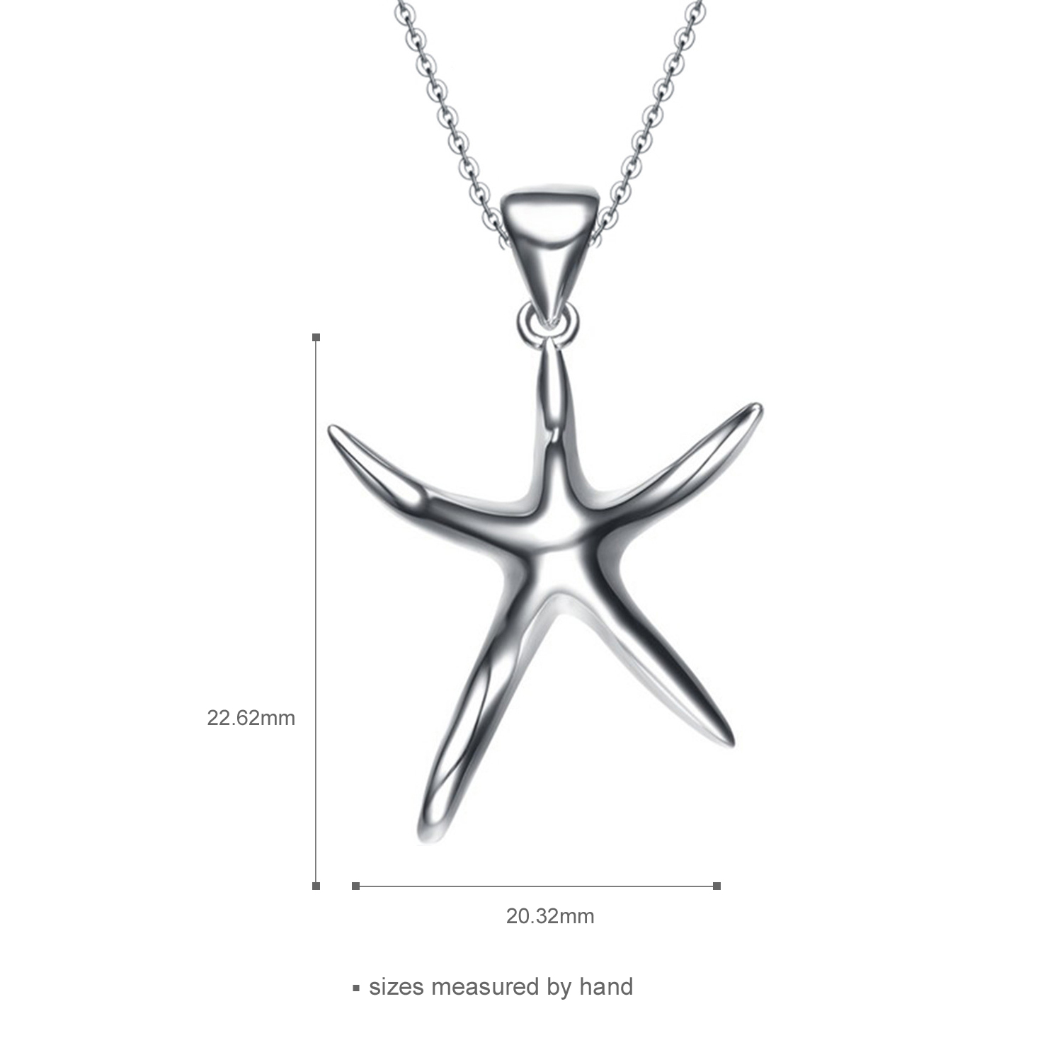 Starfish Animal Custom Wholesale Womens Jewelry Pendant 925 Sterling Silver Simple Necklace(图4)