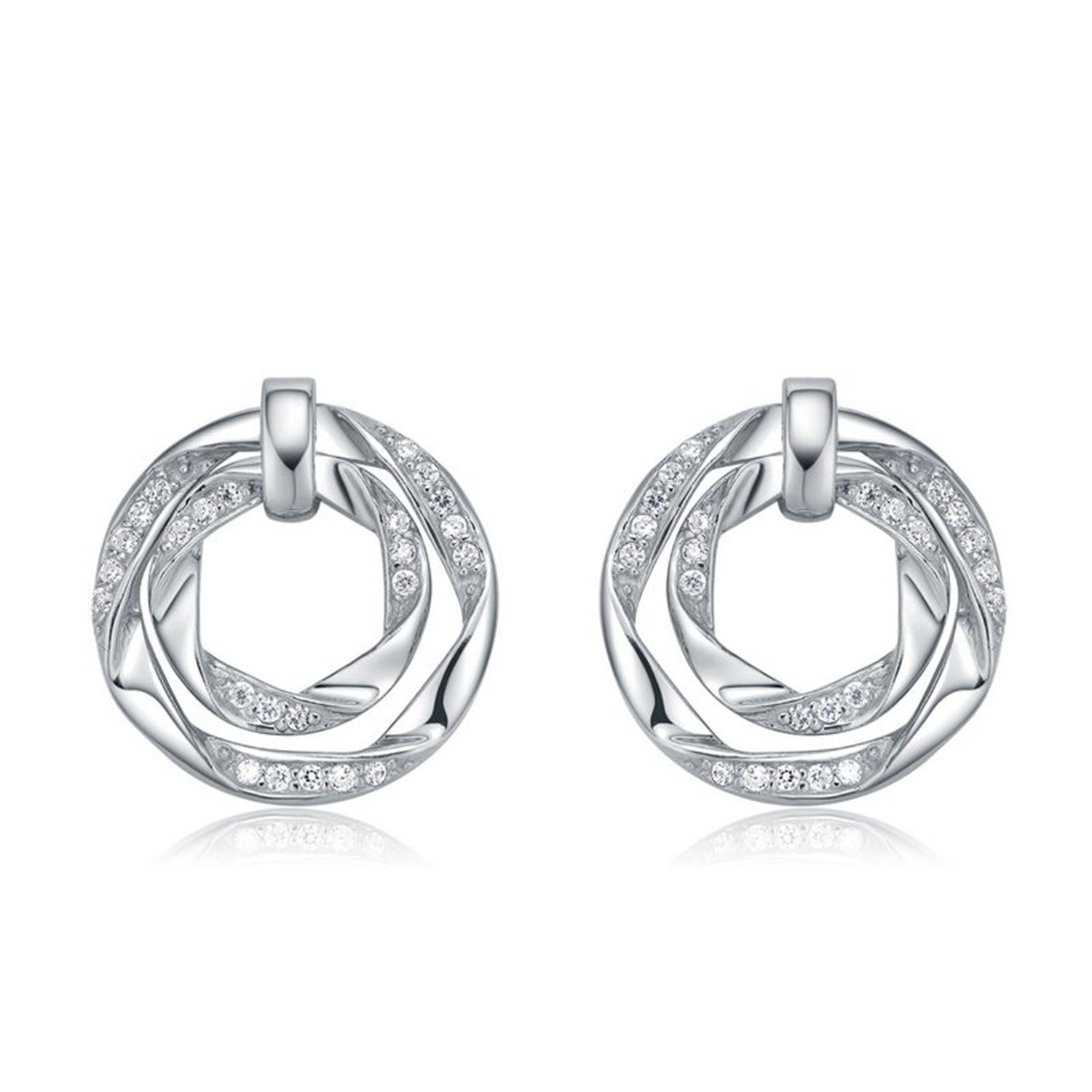 Elegant 925 Sterling Silver Hoop Earrings Necklace High Quality Women costum Jewelry Sets(图2)