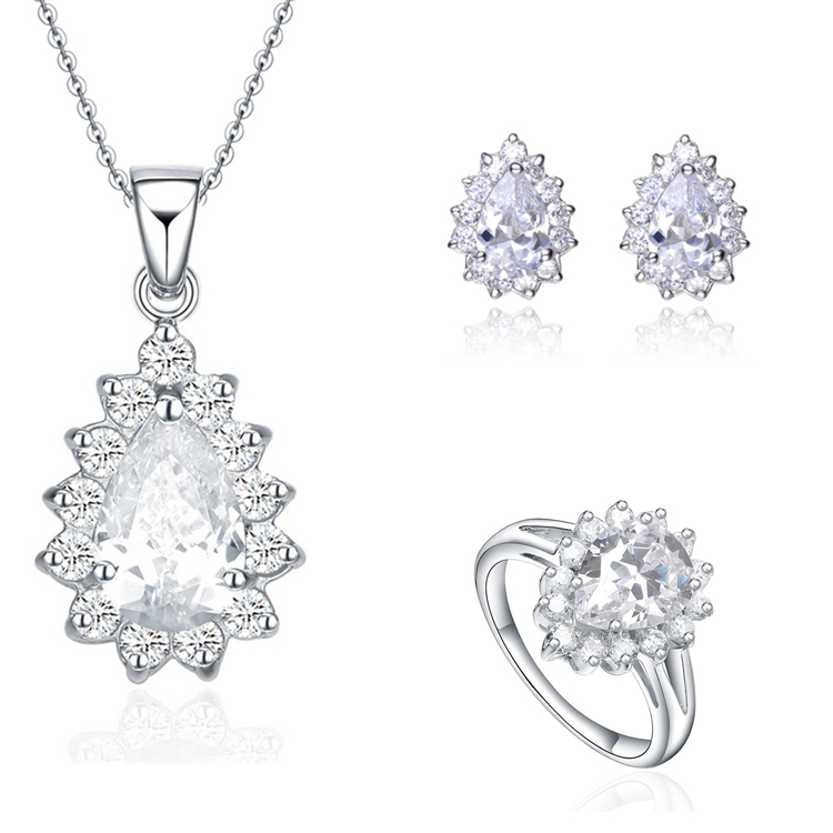 Customize Women Fashion Luxury Zirconia 925 Sterling Sier 2021 Jewelry Set(图5)