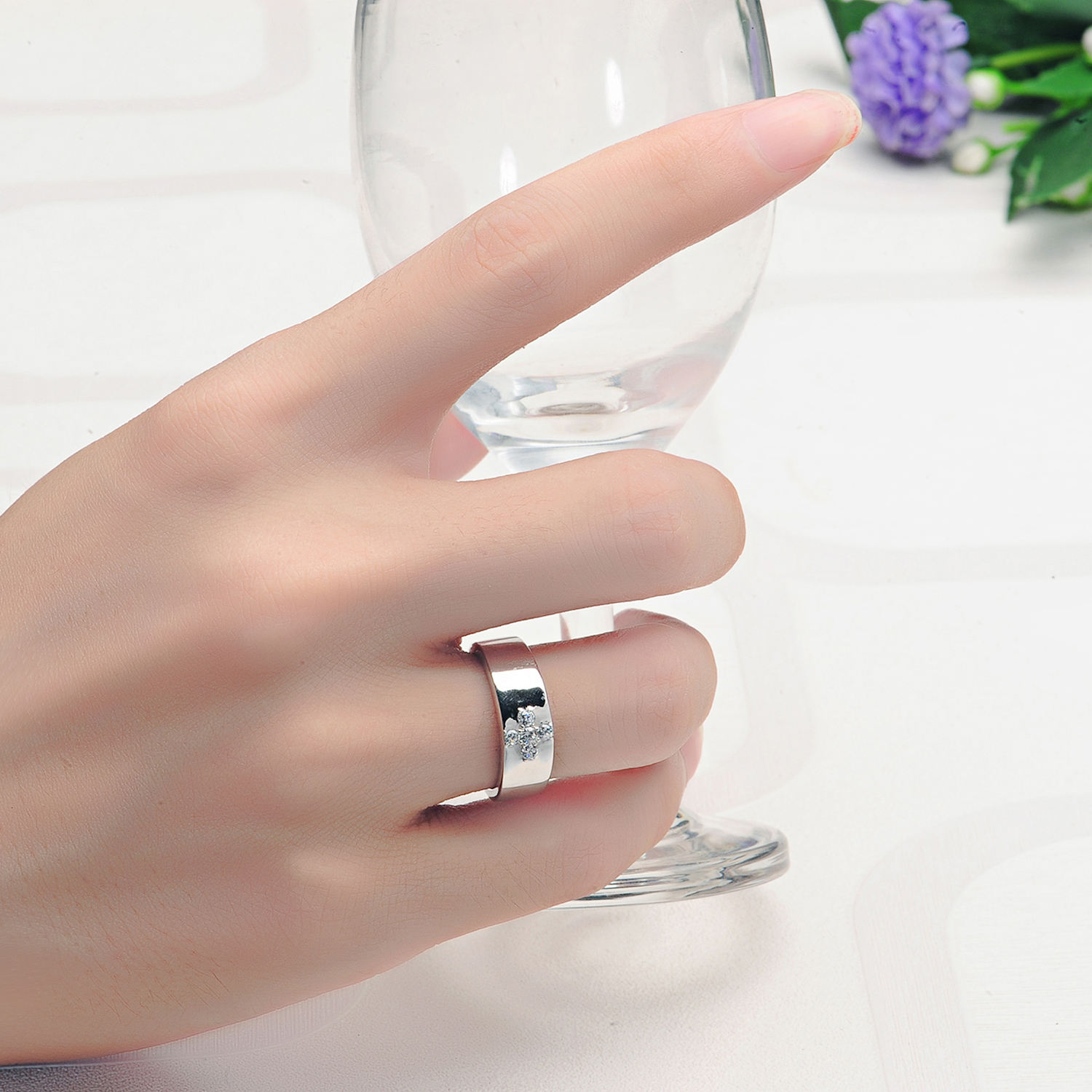 designer minimalist opening adjustable simple couple anniversary wedding ring(图5)