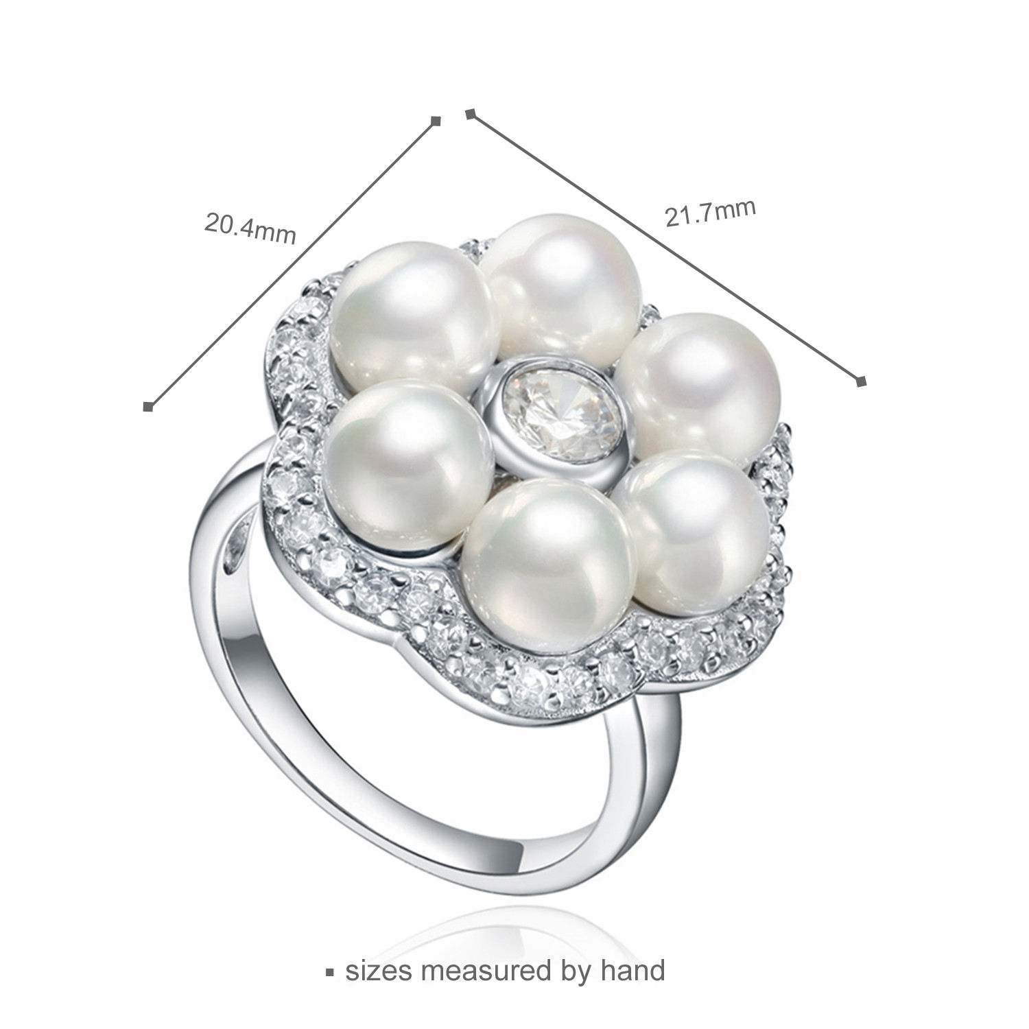 Elegant Stylish 925 sterling Silver ring white pearl jewelry sets for women(图2)